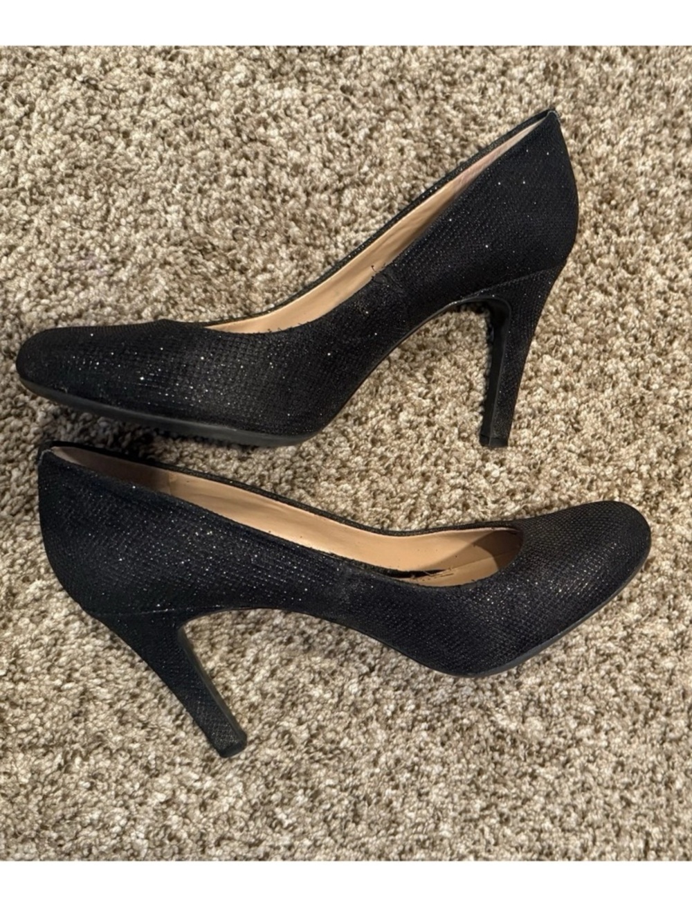 Kelly & Katie Isabella Heels Size 8 1/2 M Black Sparkle
